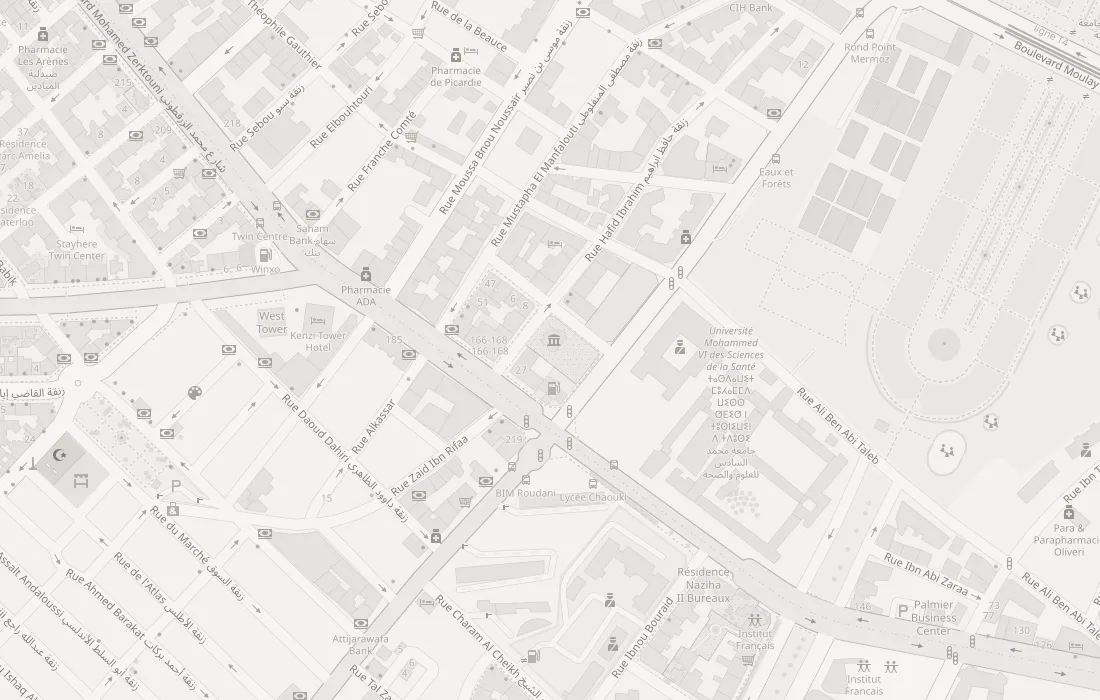 Plan du quartier Gauthier autour de l'agence Slim Car